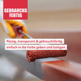 Rolle mit roter Farbe streichen.