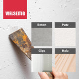 Spachtel auf verschiedenen Oberflächen.