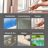 Verschiedene Anwendungen von Dichtstoff auf verschiedenen Oberflächen.