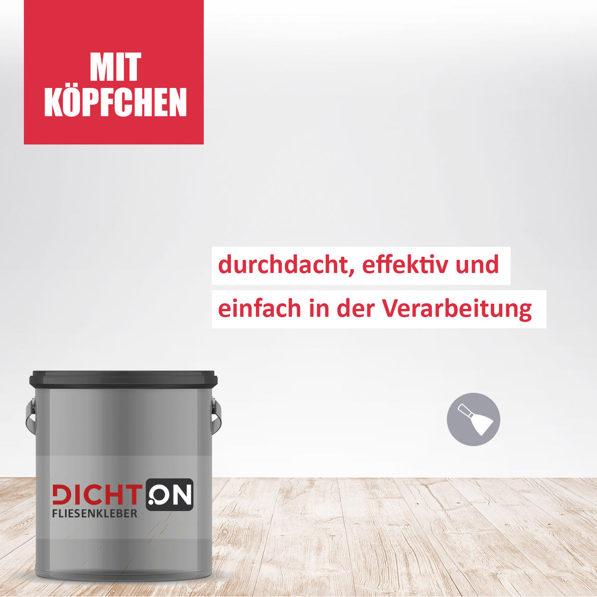 DICHTON D.85W Fliesenkleber Set mit 1l Grundierung Isoliergrund