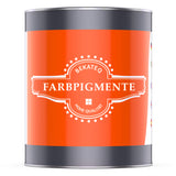 Dose mit Farbpigmenten, BEKATEQ-Logo.