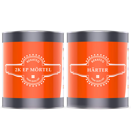Zwei Dosen Epoxidharz-Mörtel.