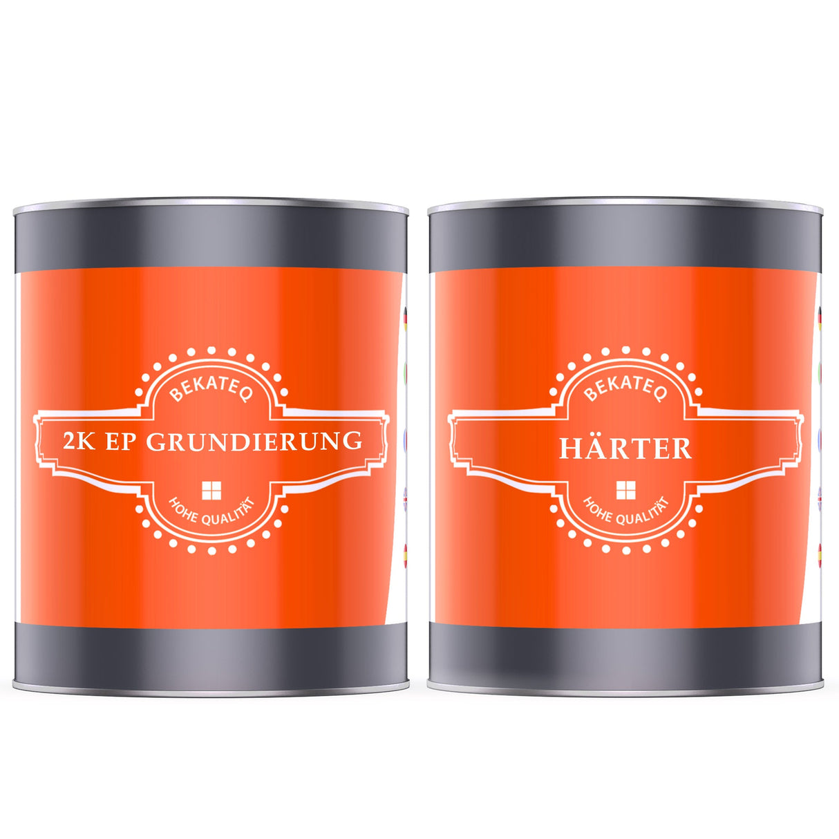 Zwei Dosen Grundierung und Härter.