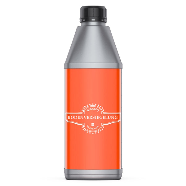 Flasche mit Bodenversiegelungsetikett.