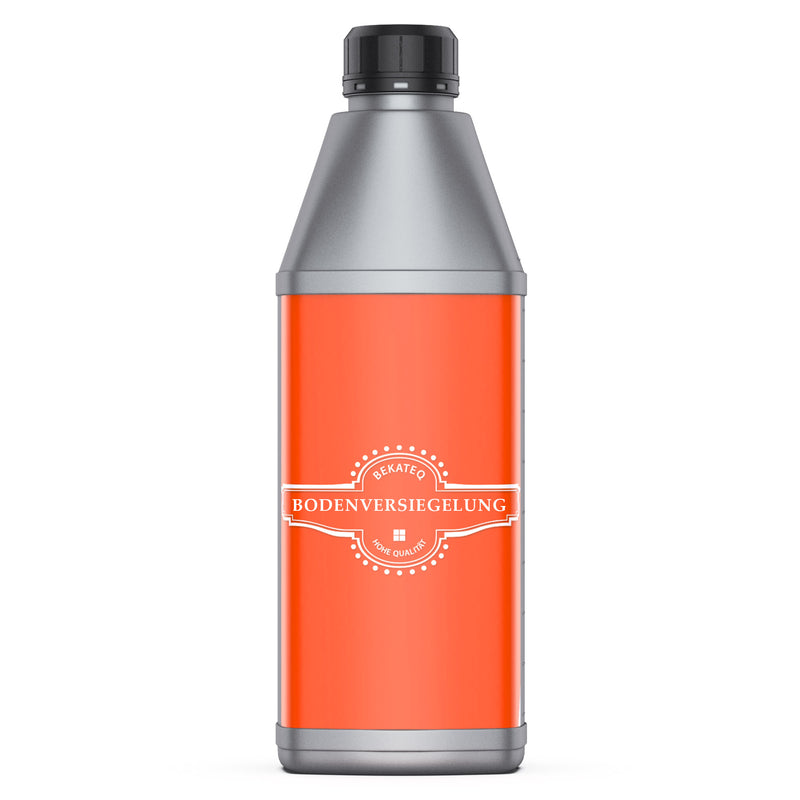 Flasche mit Bodenversiegelungsetikett.