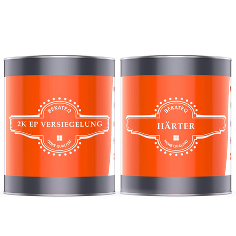 Zwei Dosen Epoxidharz-Versiegelung.