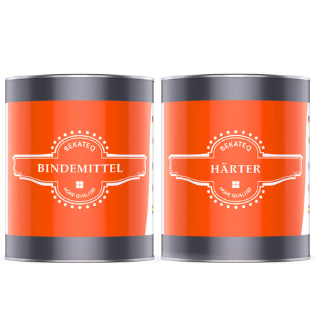 Zwei Dosen Bindemittel und Härter.