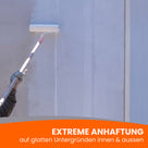 Person streicht Wand mit Farbroller, Text: "Extreme Haftung".