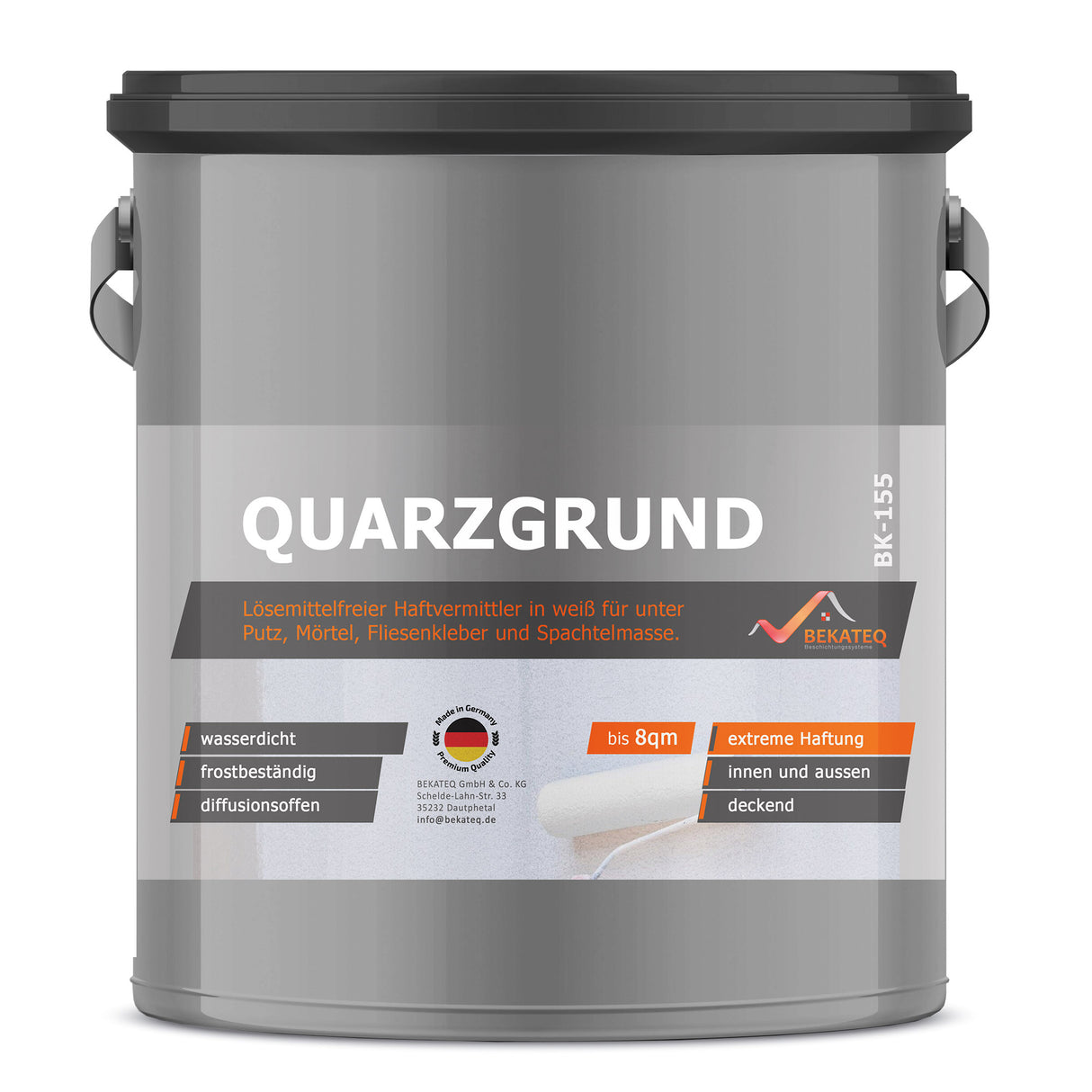 Eimer Quarzgrund von Bekateq, lösemittelfreier Haftvermittler, 8qm.