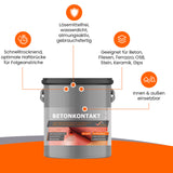Eimer mit Betonkontakt, lösemittelfrei, wasserfest, für Innen- und Außenbereich.
