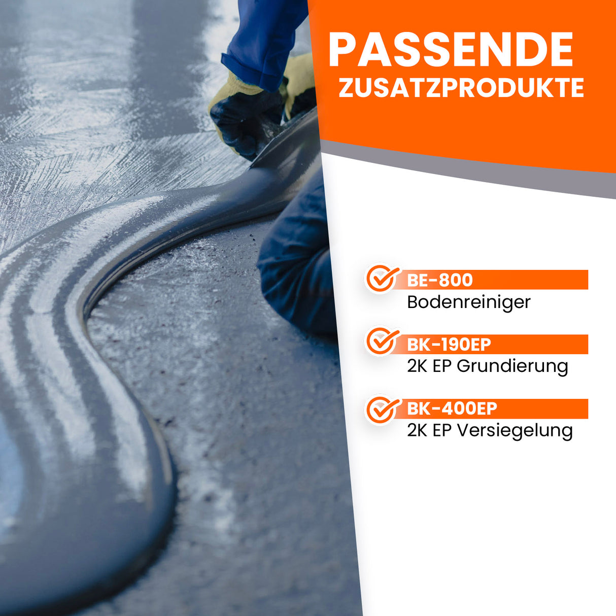Epoxidharz wird aufgetragen.