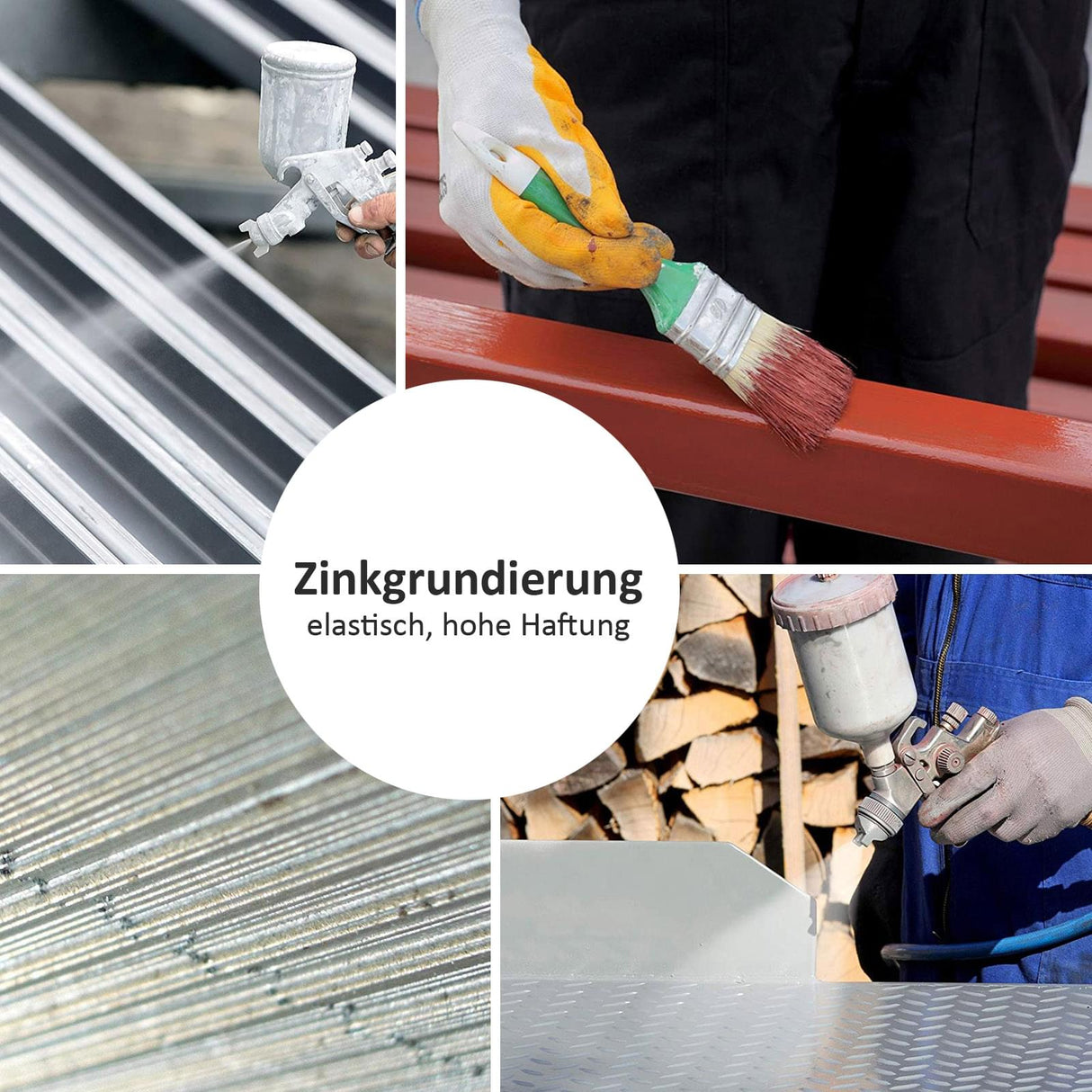 Zinkgrundierung auf Metalloberflächen auftragen.