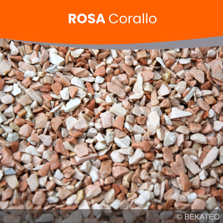 Rosa und weiße Steine.