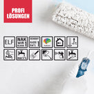Farbrolle, Symbole, Hand mit Handschuh.