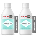 Zwei Flaschen Haftvermittler Dichton.