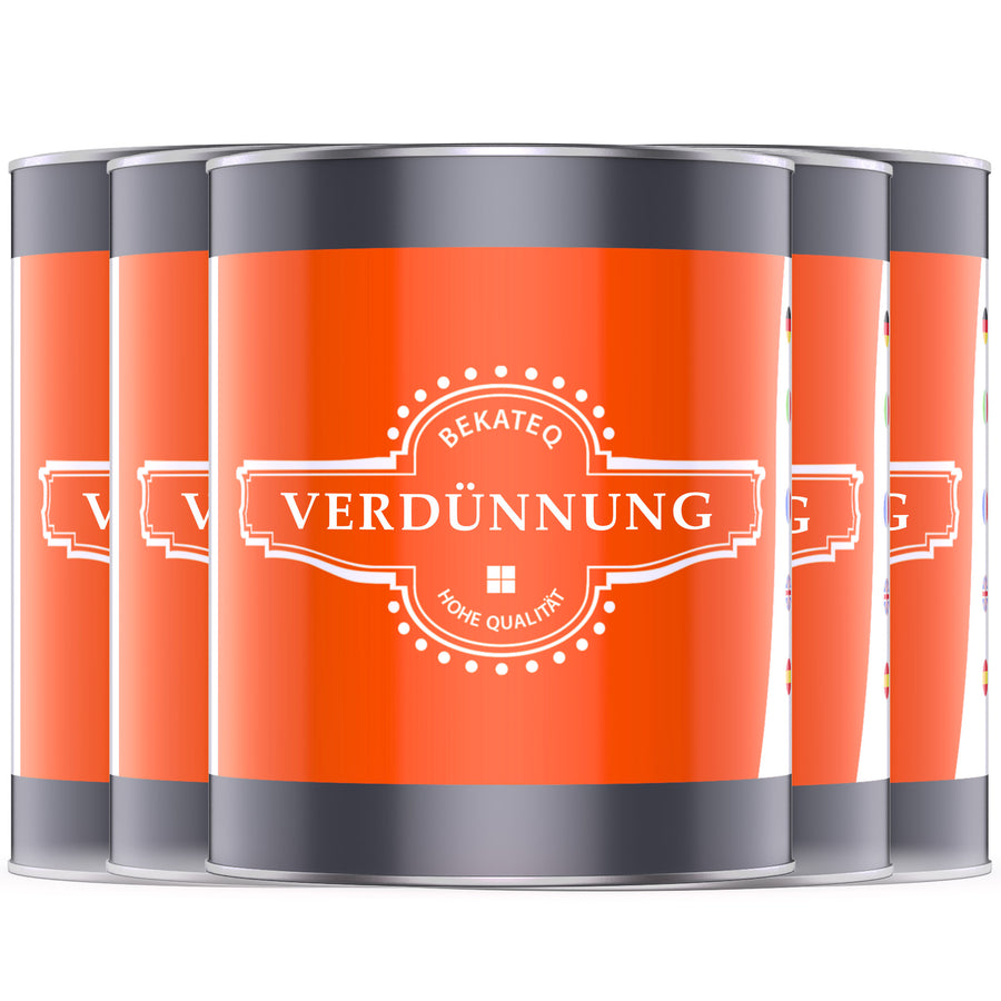 Vier Dosen Verdünnung von BEKATEQ.