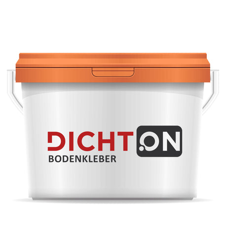 Farbeimer mit orangefarbenem Deckel.