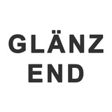 Text: "GLÄNZEND" in Großbuchstaben.