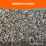 Kieselsteine von BEKATEQ, Grigio Platino, Nahaufnahme.