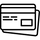 Symbol von zwei Kreditkarten.
