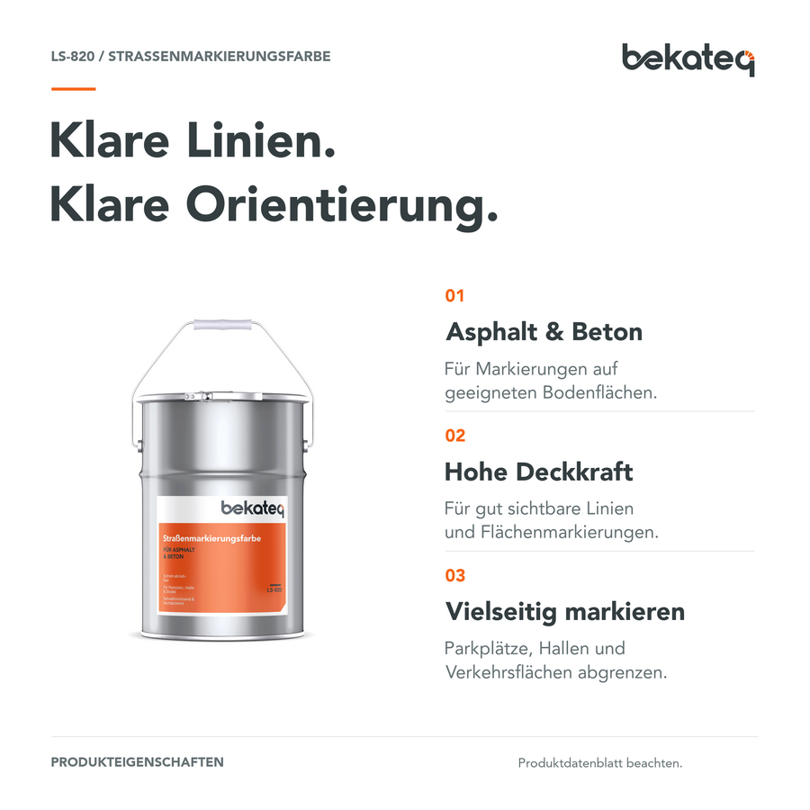 LS-820 Straßenmarkierungsfarbe für Beton, Bitumen, Asphalt