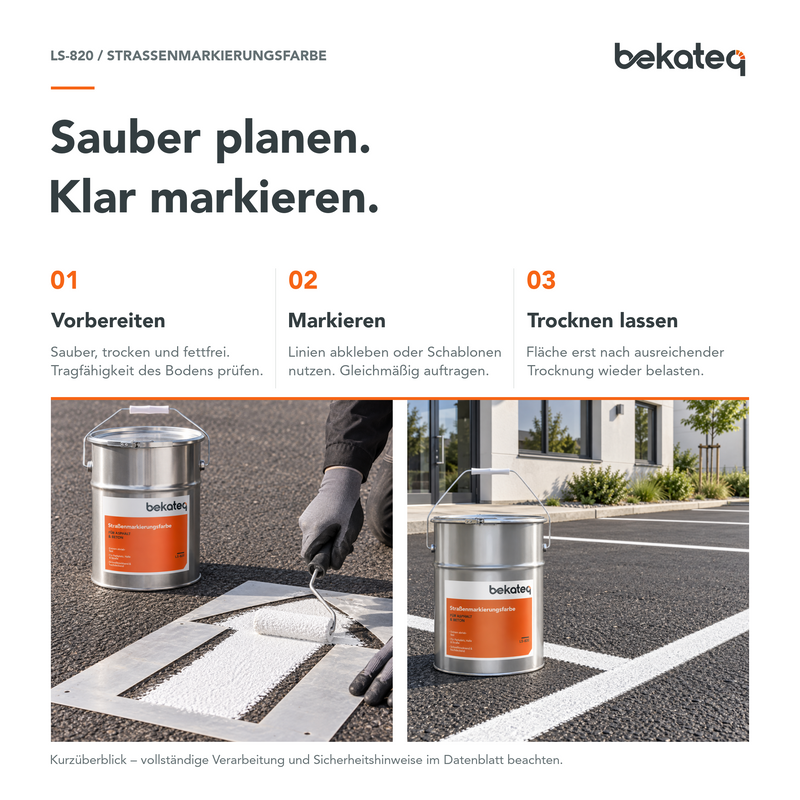 LS-820 Straßenmarkierungsfarbe für Beton, Bitumen, Asphalt