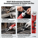 D.31W Brandschutz Dichtstoff für Kamin + Ofen + Schamotte bis 1600°C