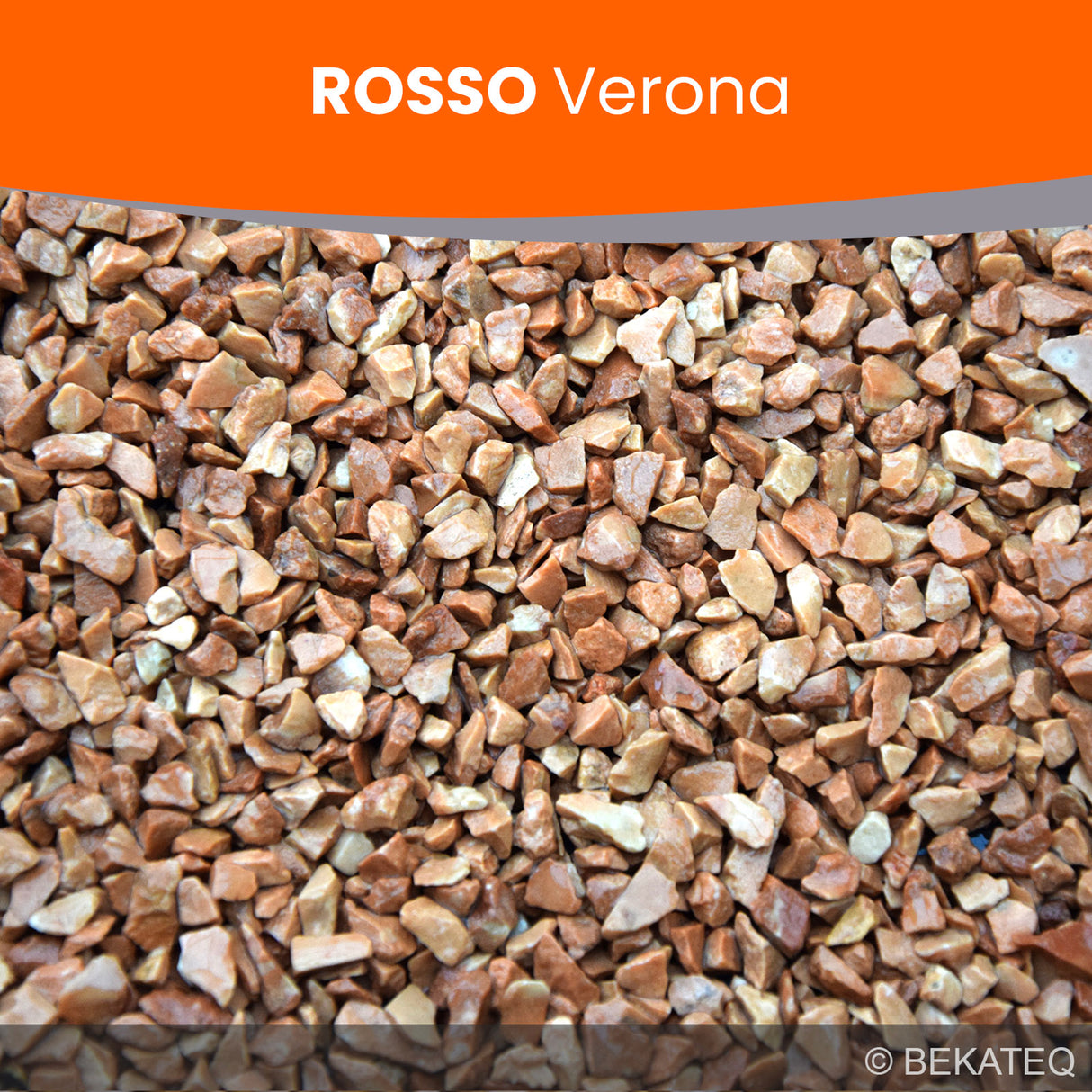 Kleine, rötliche Steine, Nahaufnahme.