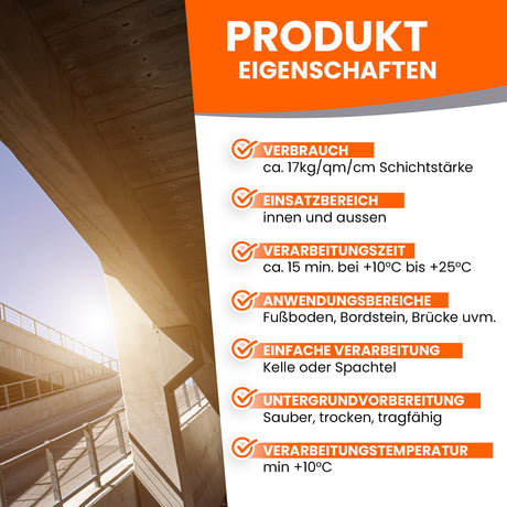 Produktmerkmale von Bauchemie-Produkten.