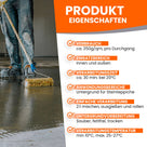 Person beschichtet Boden mit Rolle.