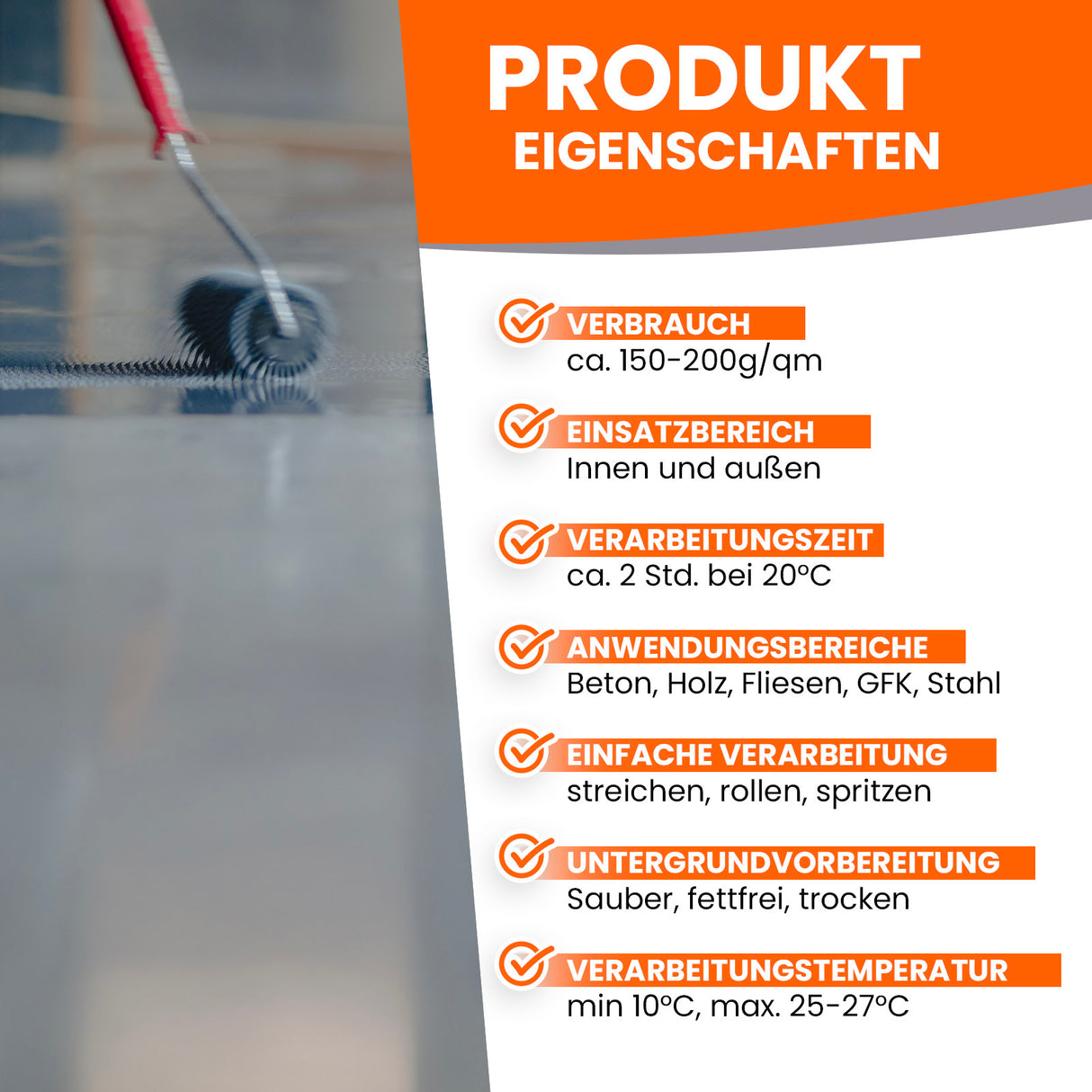 Produktmerkmale von Farben und Lacken.