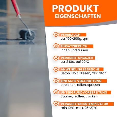 Produktmerkmale von Farben und Lacken.