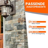 Wandlampe, Steinwand, Produktliste, Text.