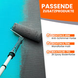 Farbrolle auf zweifarbigem Untergrund.