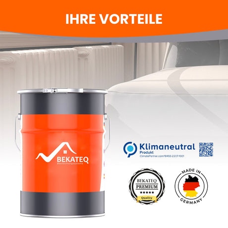 Farbeimer mit BEKATEQ-Logo, Zertifikate.