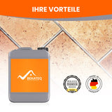 Kanister, Fliesen, BEKATEQ-Logo, Qualitätssiegel.