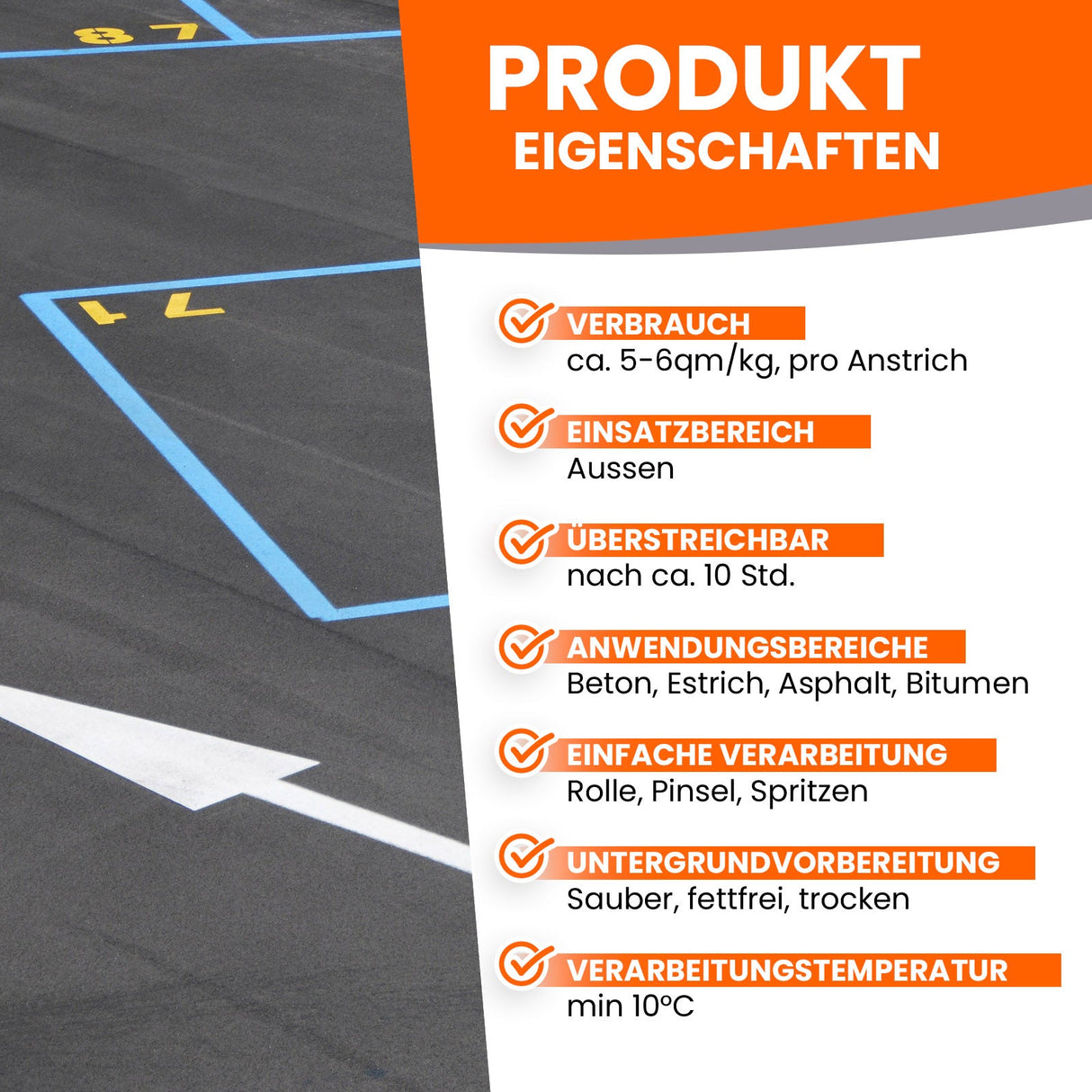 Produktmerkmale von Spachtelmasse aufgelistet.