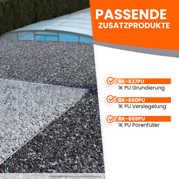 BK-605PU Steinteppich Set außen mit Bindemittel
