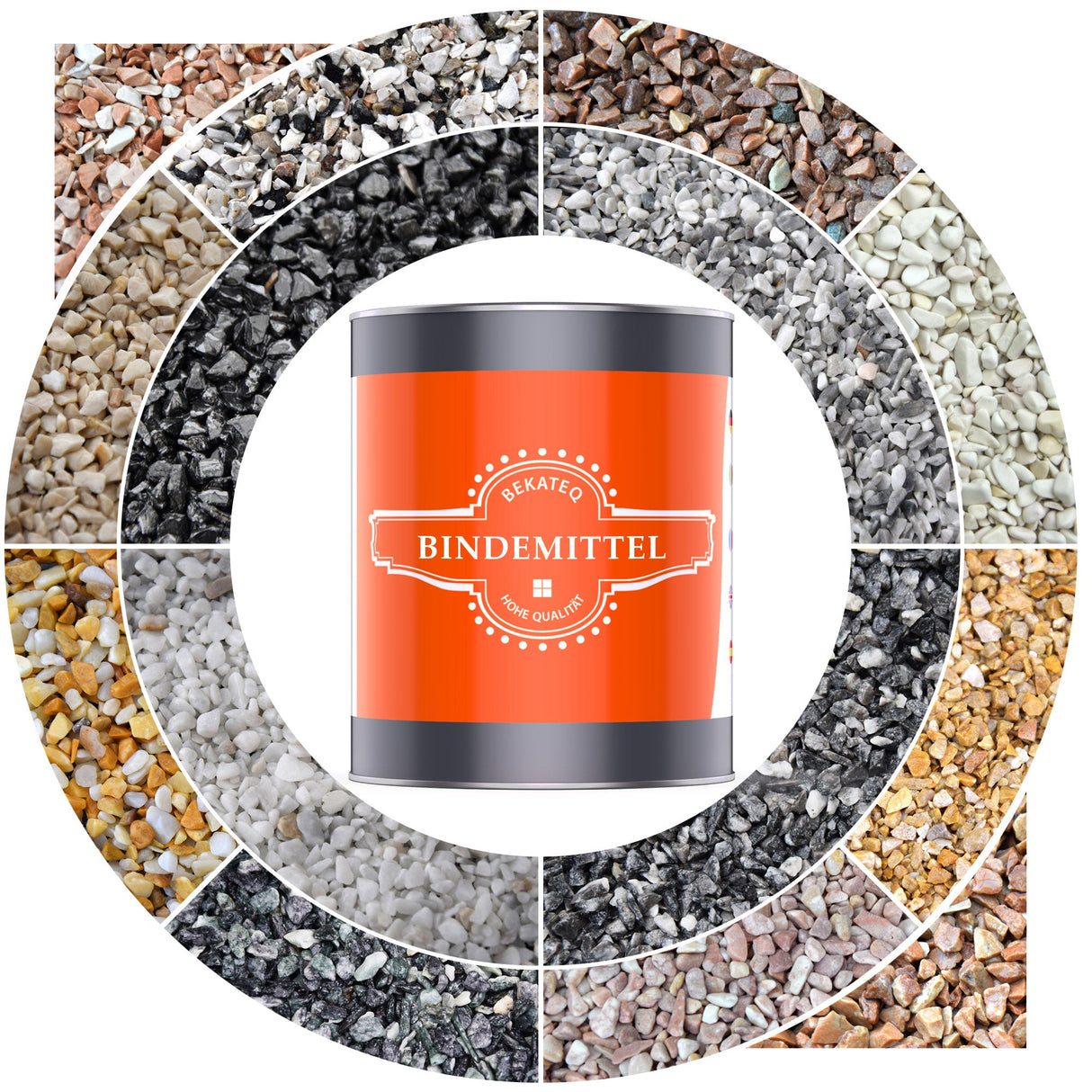 BK-605PU Steinteppich Set außen mit Bindemittel