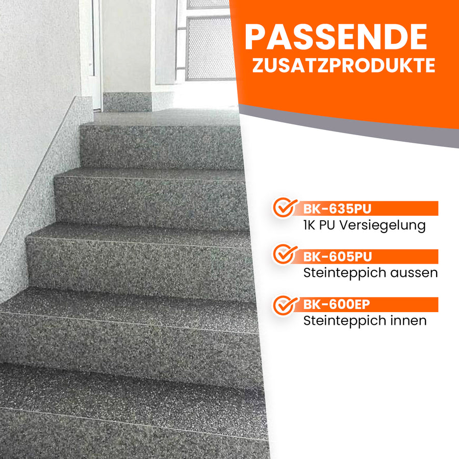 BK-610PU Steinteppich Set für Wand, Sockel, Treppe
