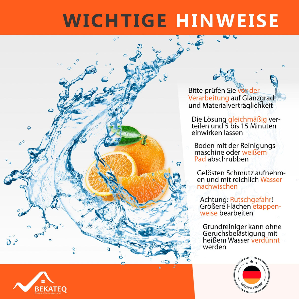 Wichtige Hinweise zur Verarbeitung.