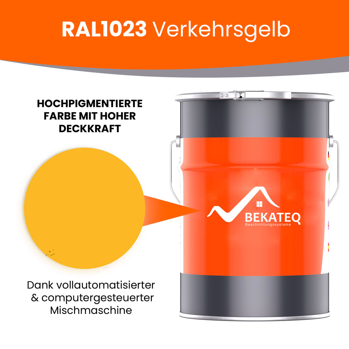 Farbeimer, RAL1023 Verkehrs­gelb, BEKATEQ.