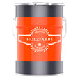 Eimer mit roter Holzfarbe.