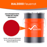 Farbeimer, RAL3000 Feuerrot, BEKATEQ.