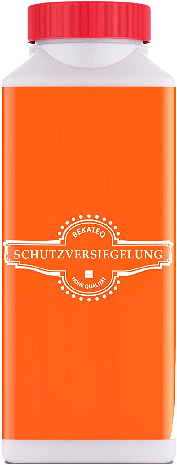 Orange Flasche mit Schutzversiegelung.