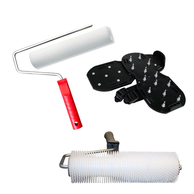 Farbroller, Stachelwalze, Nagelschuhe-Set.
