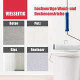 Farbroller, Eimer, Wandbeschichtungen, Text.