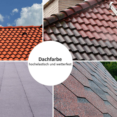 Verschiedene Dachfarben und -materialien.