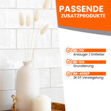 Vase, Kerze, Text über Zusatzprodukte.