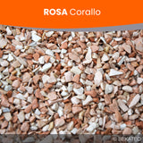 Rosa und weiße Steine.